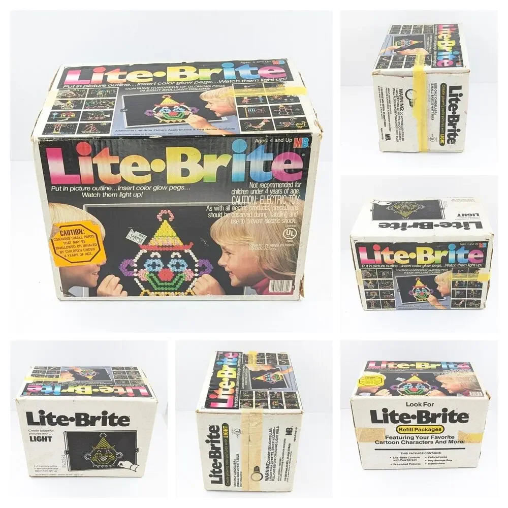 Vintage 1986 Lite Brite Milton Bradley WORKING w Box Pegs Patterns Tested - Picture 3 of 15